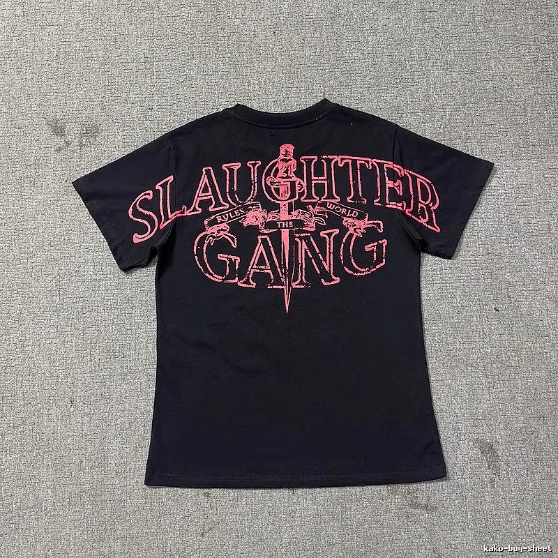 Slaughter Gang Graphic T-shirt Black Red