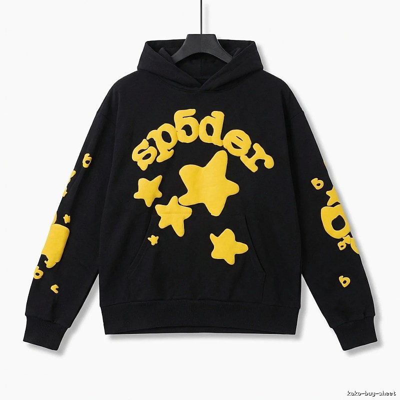 Sp5der Trendy and Cool Style Black Hoodie