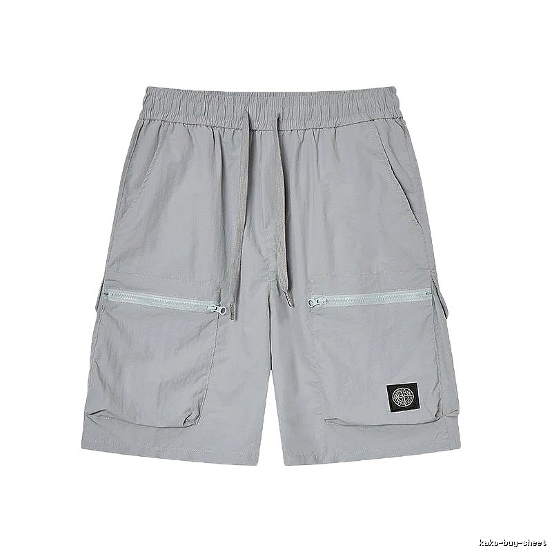 Stone Island Badge Street Style Light Grey Cargo Shorts