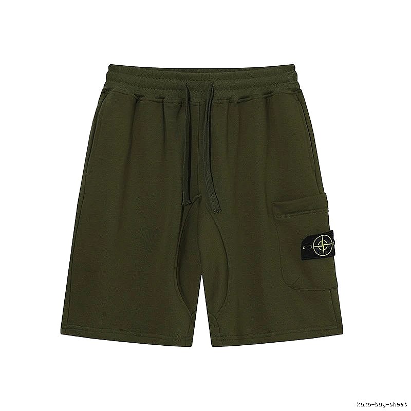 Stone Island Classic Functional Style Army Green Casual Shorts