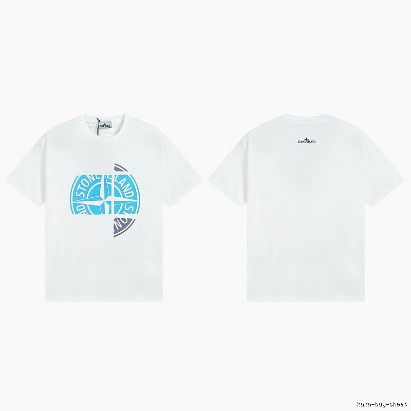 Stone Island Compass Print Cool Trendy Style White T-Shirt