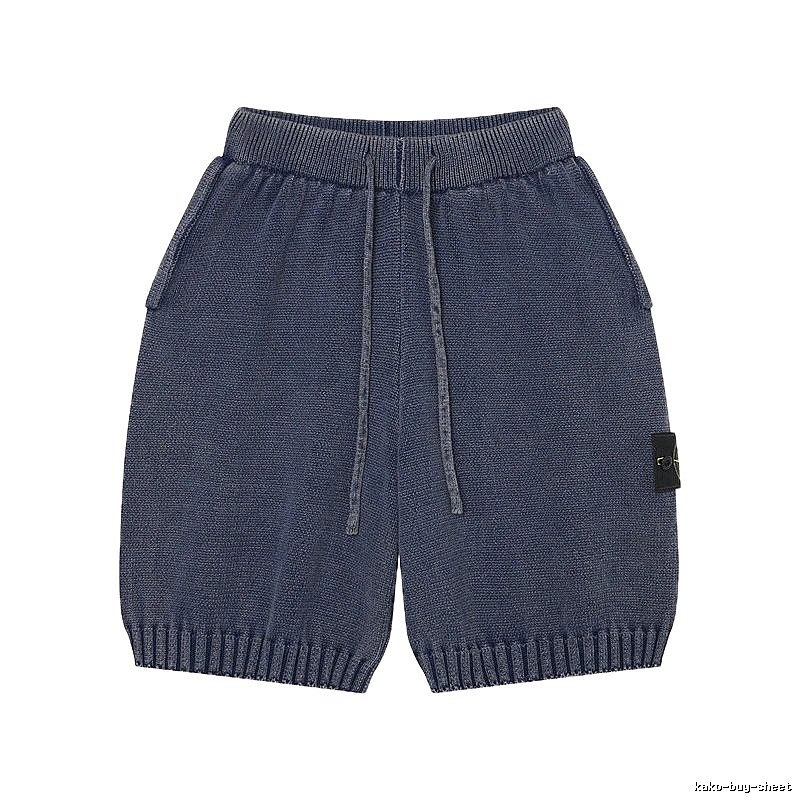 Stone Island Knit Casual Style Navy Blue Shorts