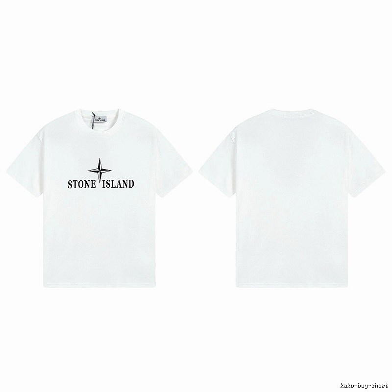 Stone Island Printed Street Style White T-Shirt