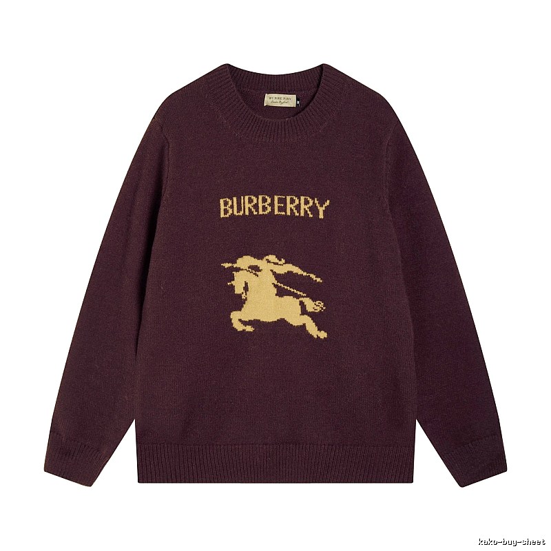 Streetwear Rotation Wool Knit Sweater by Burberry with Graphic Lettering