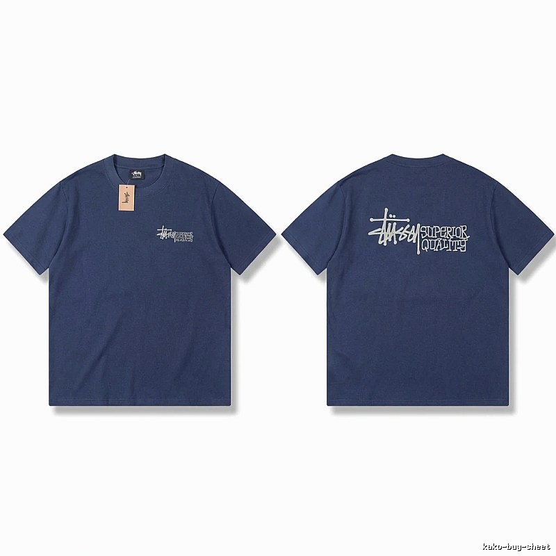 Stussy basic casual dark blue T-shirt