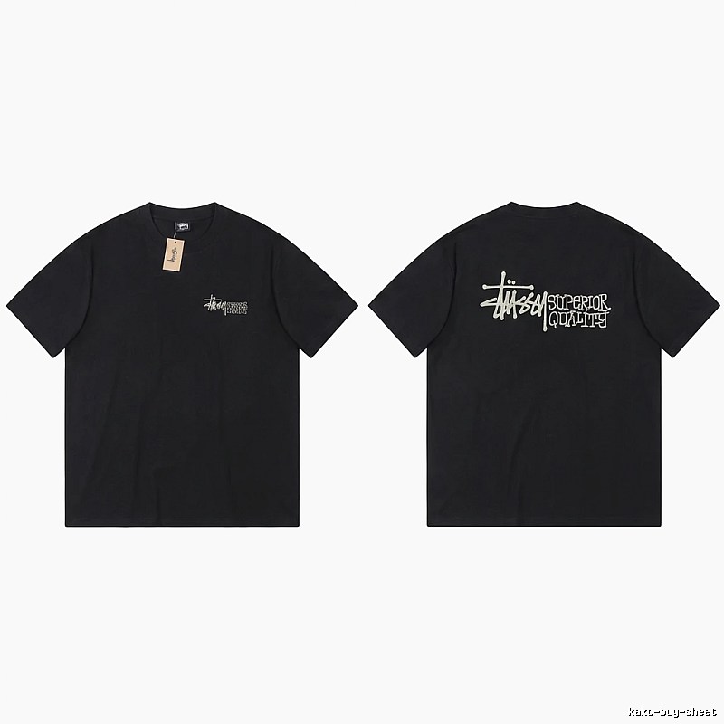 Stussy basic simple style black T-shirt