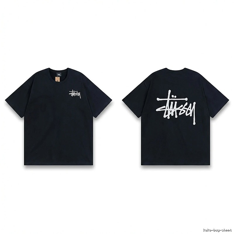 Stussy basic style simple black T-shirt