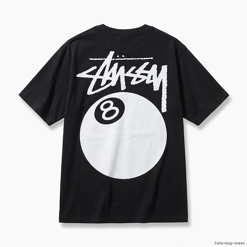 Stussy billiards-style black T-shirt