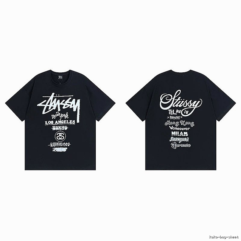 Stussy Black Spider Graphic T-Shirt Bold Graphic Logo