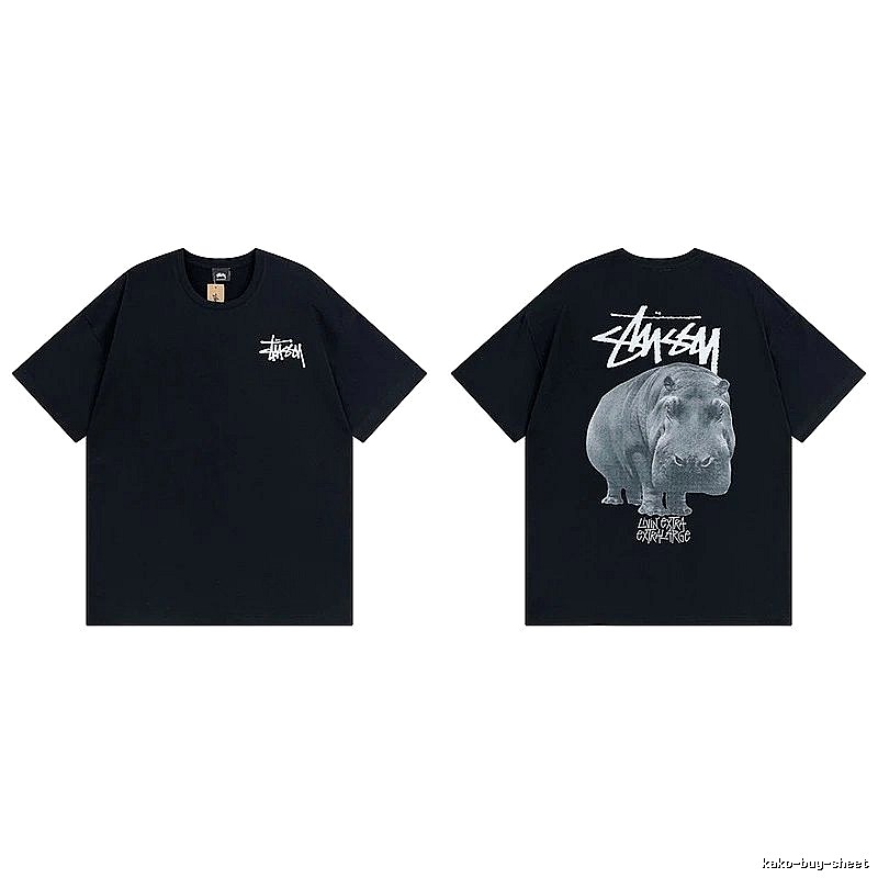 Stussy Black Spider Graphic T-Shirt Match Day Logo