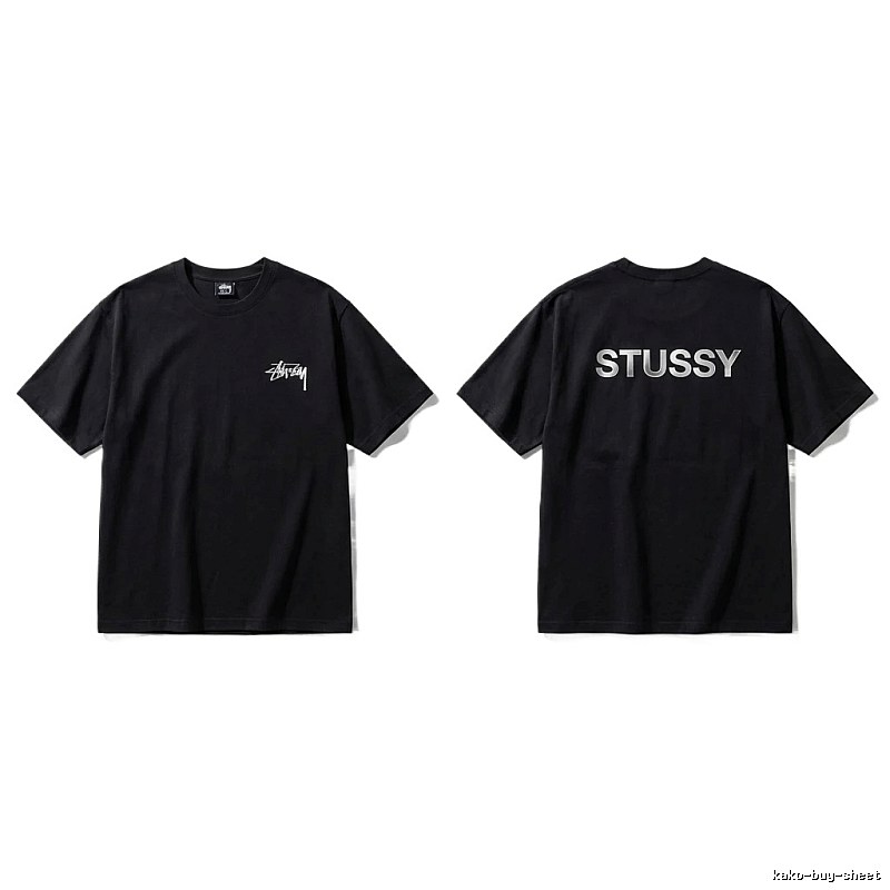 Stussy classic black trendy T-shirt