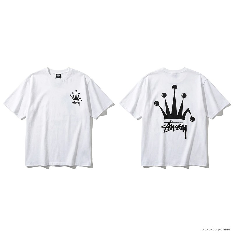 Stussy Crown Trendy Brand White T-shirt