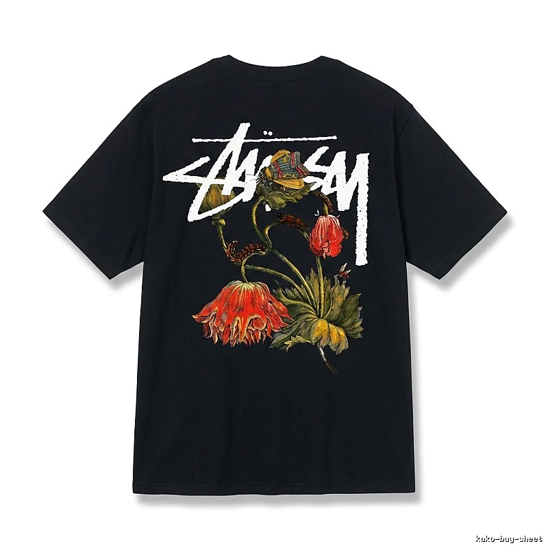 Stussy Floral Style Black T-shirt