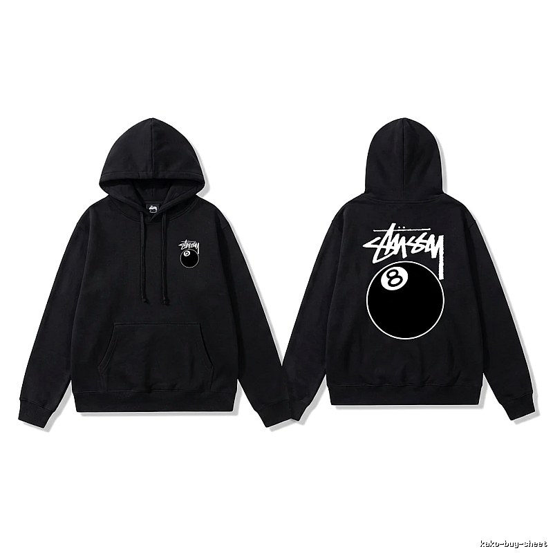 Stussy No. 8 Ball Cool Style Black Hoodie