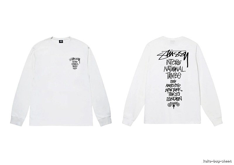 Stussy retro-style white long-sleeved shirt
