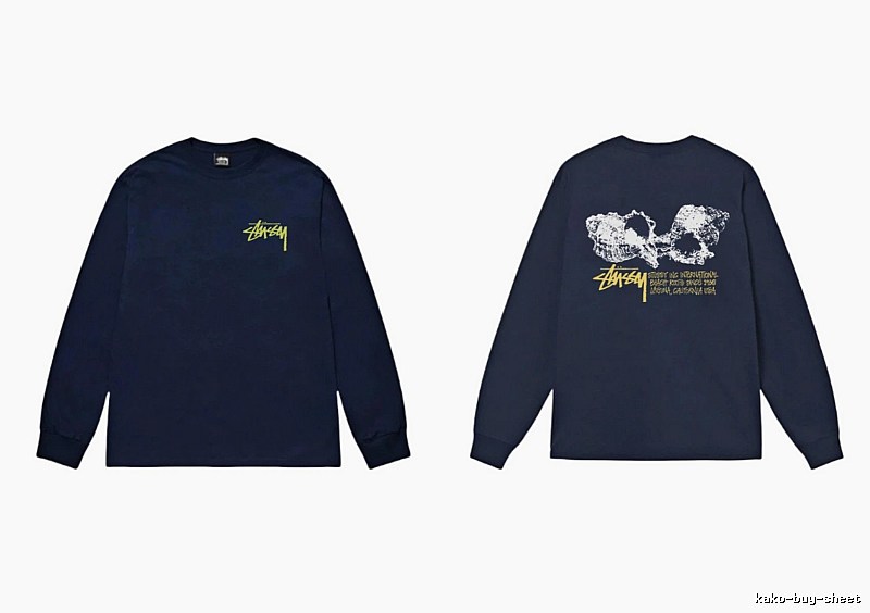Stussy Skull Print Dark Style Long-sleeve