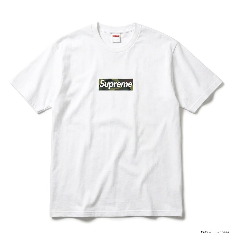 Supreme camouflage style white T-shirt