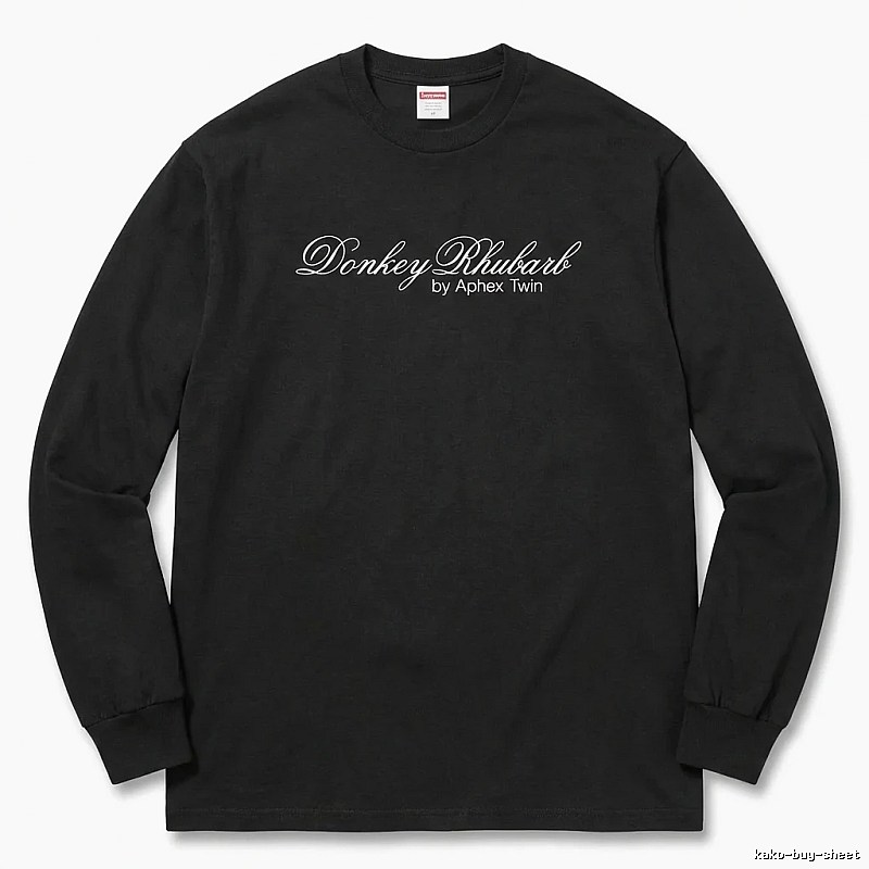 Supreme Print Retro Style Black Long-sleeve Shirt