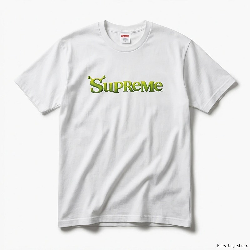 Supreme-printed trendy and cool white T-shirt