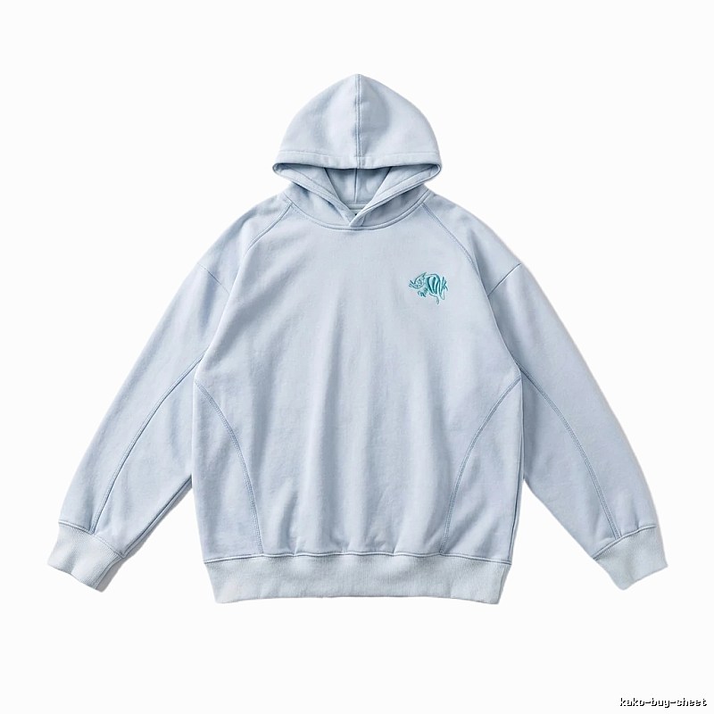 SynaWorld Simple Style Light Blue Hoodie