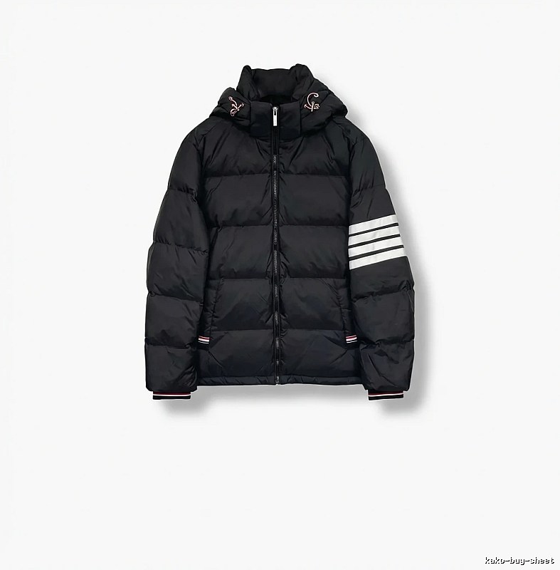 Thom Browne Four - Bar Classic Black Down Jacket
