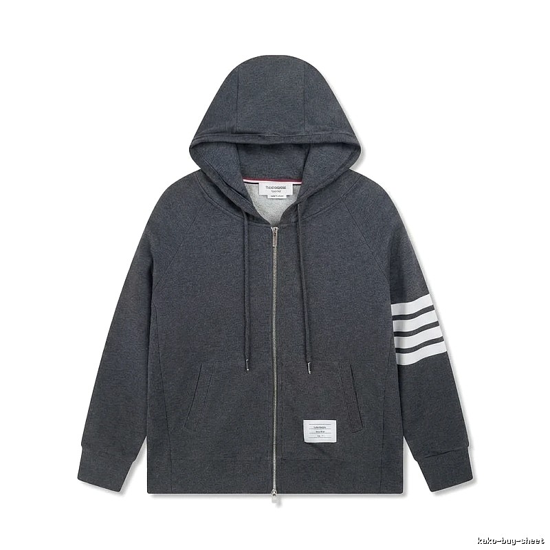 Thom Browne striped style dark gray sweatshirt