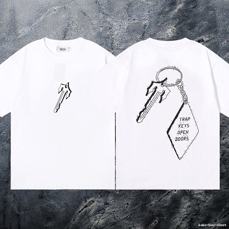 Trapstar Casual Keys graphic T-shirt Black White Key for Streetwear Looks