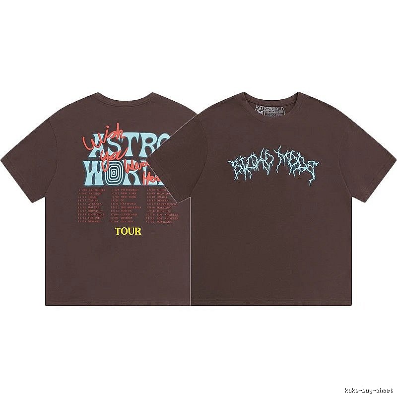 Travis Scott Logo Detail Graphic T-shirt Brown Travis Scott with Relaxed Feel