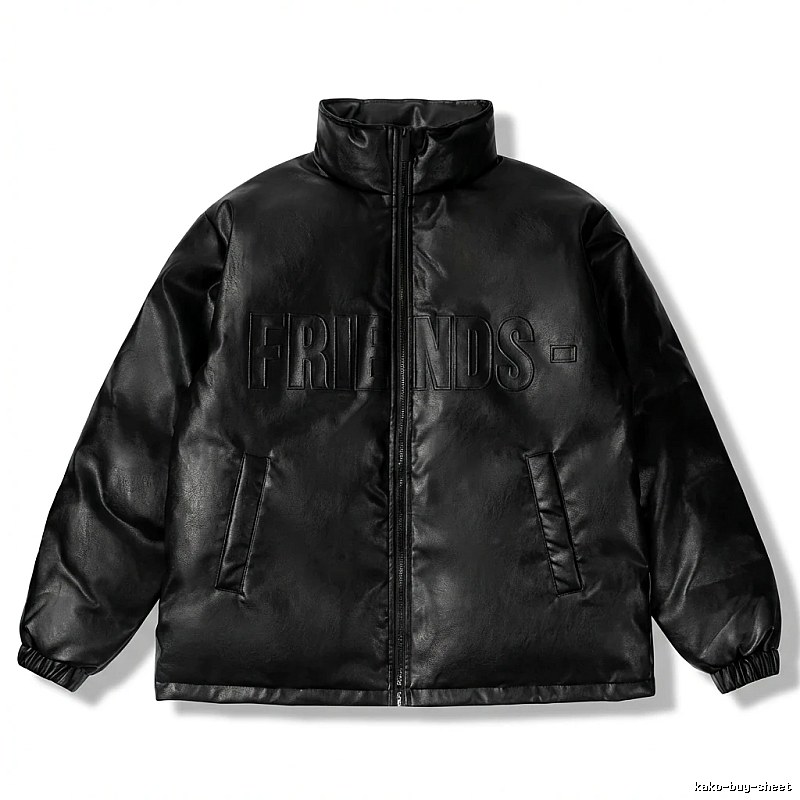 Vlone black trendy and cool style cotton-padded jacket