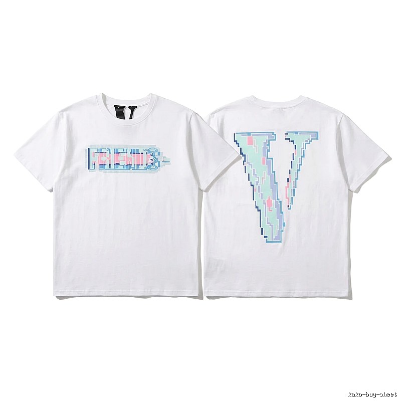 Vlone pixel - style white T - shirt