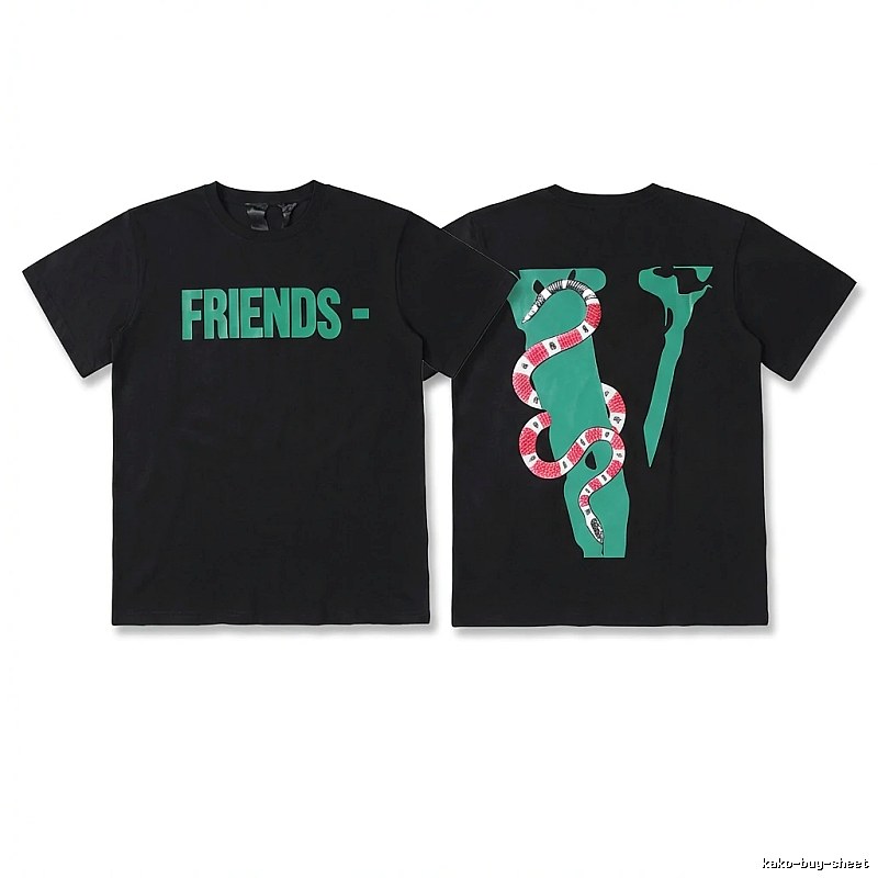 Vlone Snake Print Style Black T-shirt